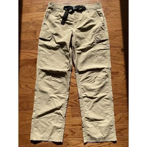 Eddie Bauer Tan Hiking Pants with Belt Size 34x32 - Picture 1 of 10